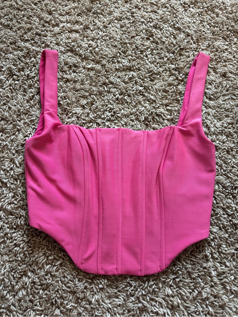 Edikted Hot Pink Corset Crop Top